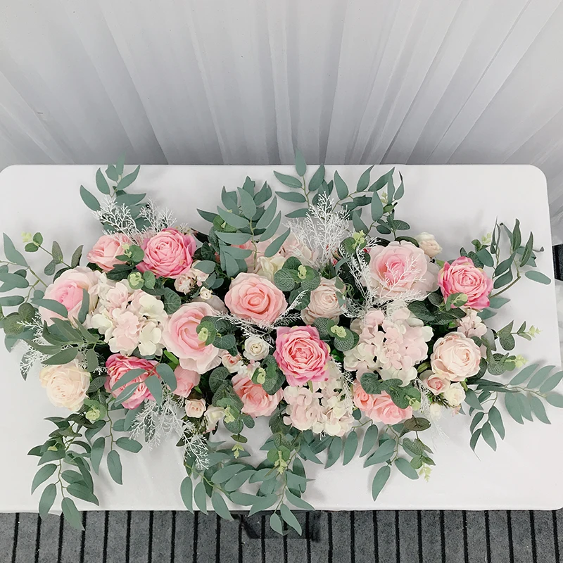 HVAYI Artificial Rose Flower Row Small Corner Flowers Table Runner pink Silk Fake Wedding DIY Home Garland Decor Flores | Дом и сад