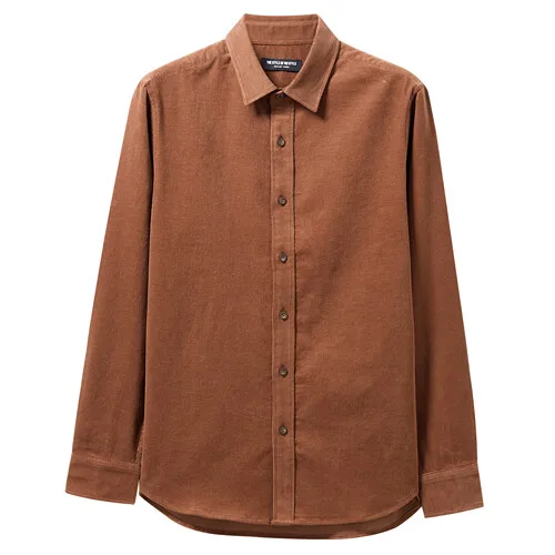 02Brown Giordano рубашка с длинными рукавами и классическим воротником, выполнена из натурального хлопка, имеется несколько цветовых решений данной модели - Цвет: 02Brown