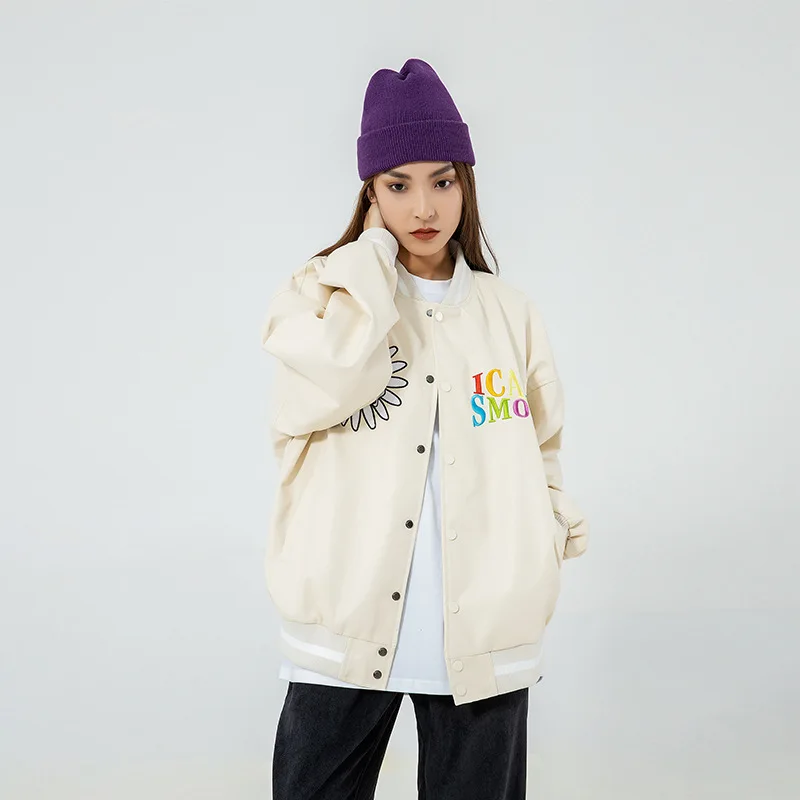 

Hip Hop Learher College Jacket Men Streetwear Patchwork Bomber Jackets Male Embroidery Letter Baseball Coats Camisa Masculina