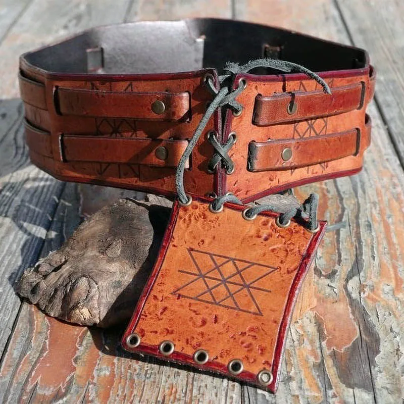 Кожаный ремень для костюма в средневековом стиле аксессуар мужчин и женщин с