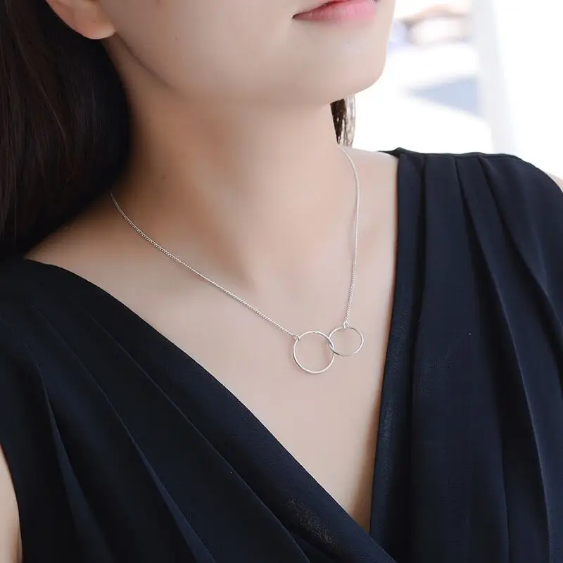 

Женское двойное кольцо с кулоном из нержавеющей стали 100%