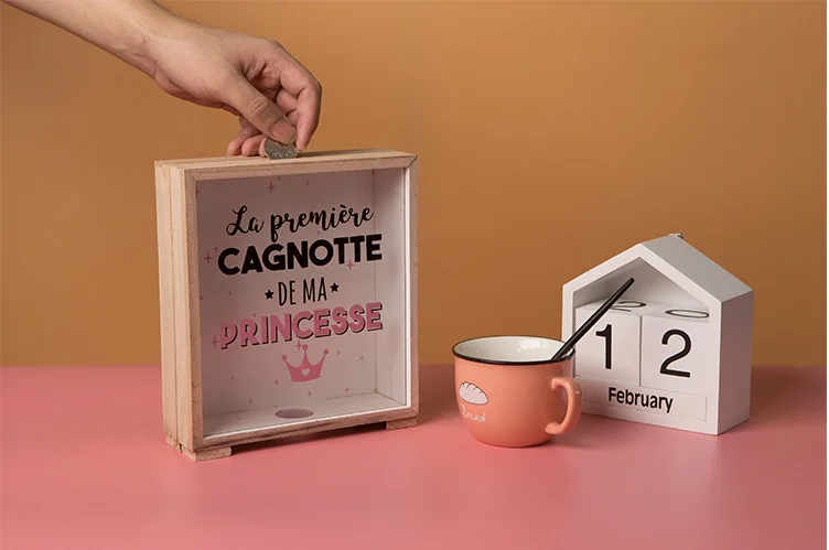 Копилка новинка деревянная копилка для денег прозрачная сохранения/вывода