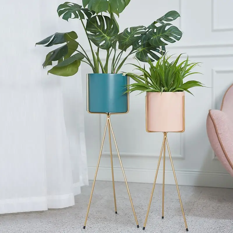 Скандинавские металлические роскошные напольные стойки для растений гостиной
