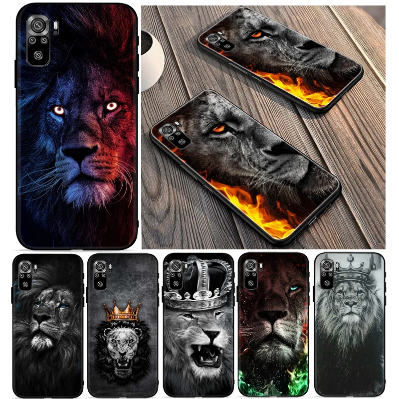 

Cute Tiger Lion Phone Case For Xiaomi Redmi Note 10 10T 10S Pro MAX 5G For 10T Coque Carcasa Cases Cover TPU Soft Matte