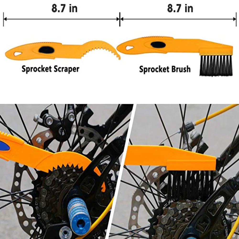 

10pcs per set Bicycle Chain Cleaner Portable Bike Brush Scrubber Wash Tool MTB Cycling Cleaning Kit Bike Maintenance tools