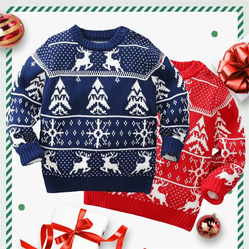 Свитер Famuka с рождественским оленем для маленьких мальчиков и девочек новинка 2019
