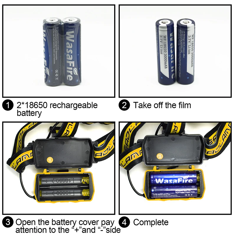 

T6 Rechargeable Led Headlight Q5 18650 Headlamp Tent Light Waterproof 6 Modes LED Head Lamp with 18650 Battery+USB Cable+Charger