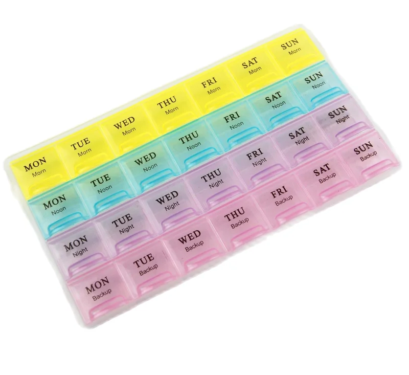 Доманий ящик для хранения Прозрачный 28 крышку отсека таблетки коробка держатель