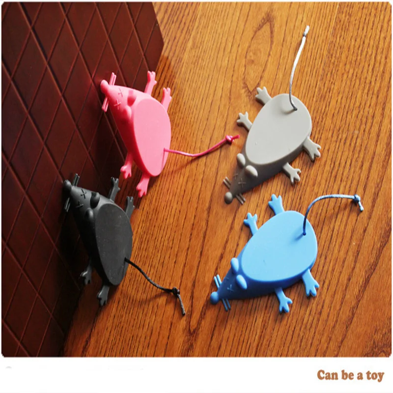 1pc de animales de dibujos animados lindo Mouse forma de Gel de s&iacute;lice de tap&oacute;n de la puerta suministros para seguridad de beb&eacute;s proteger beb&eacute;s, ni&ntilde;os seguro suministros nuevos-5