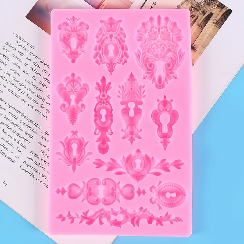 

3D Silicone Chocolate Mold Retro Embossed Pattern Mold Christmas Birthday Party Cake Baking Kitchen Tool