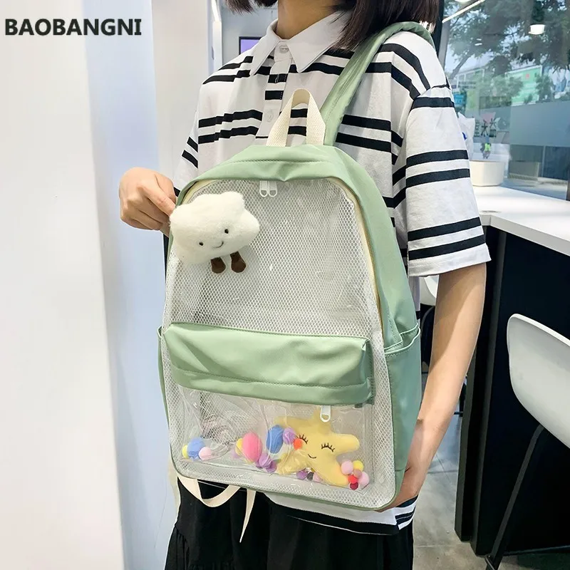 Korean Style Fashion Backbags For Women All-match Casual School Backpack Nylon Waterproof Large-capacity Travel Backpacks