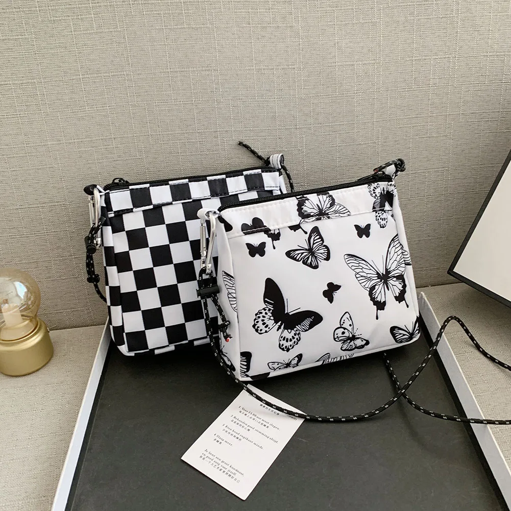 

Fashion Women Butterfly Plaid Pattern Printing Crossbody Shoulder Messenger Bag Casual Ladies Small Handbags Purse