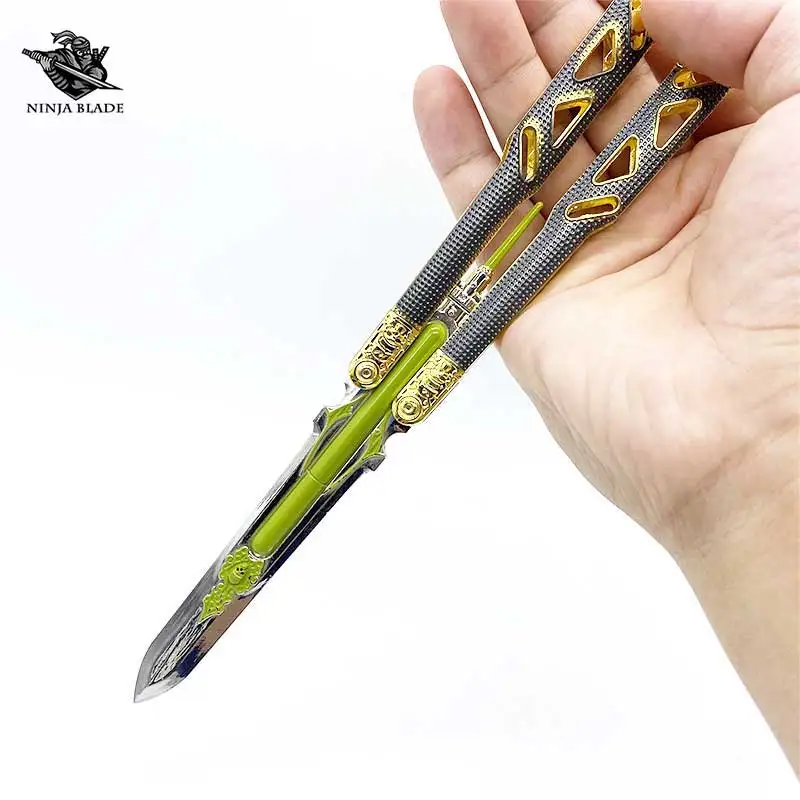 Apex Legends Octane Balisong нож-бабочка неточенная Металлическая Модель дисплея только для