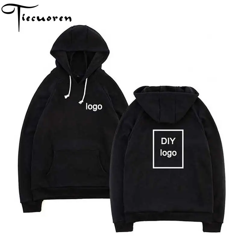 Customized logo Print Hoodies wholesale Sweatshirts comfortable cotton hoodies Unisex DIY Logo Streetwear drop shipping clothing