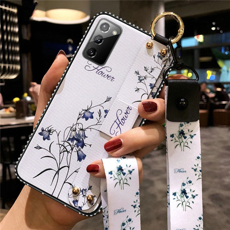 Ремешок на запястье Чехол для Samsung Галактики S21 S20 S10 S9 S8 S7 edge Plus Ultra Примечание 20 10 9 8