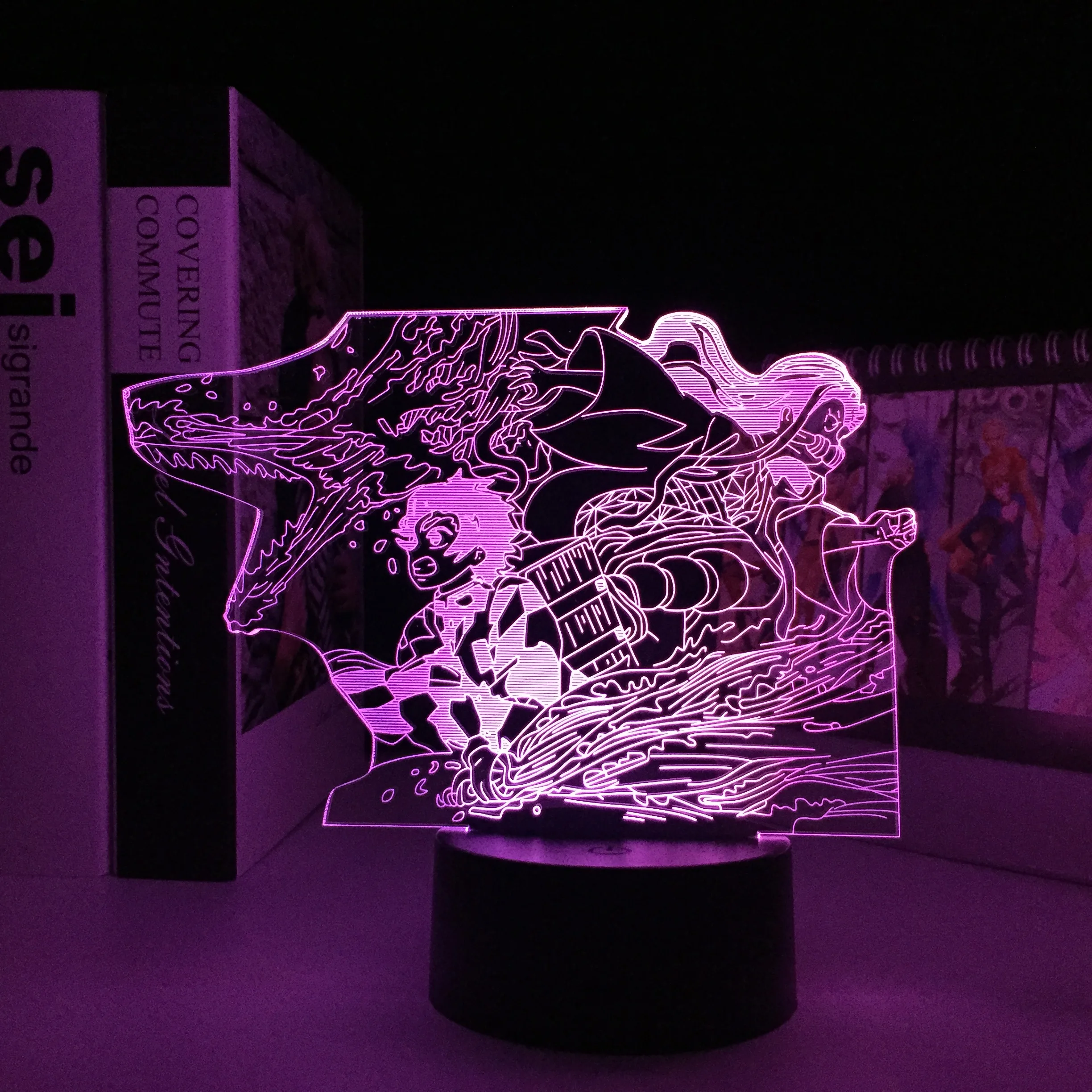 Светодиодный ночсветильник в стиле аниме рассекающий демонов лампа виде 3d для