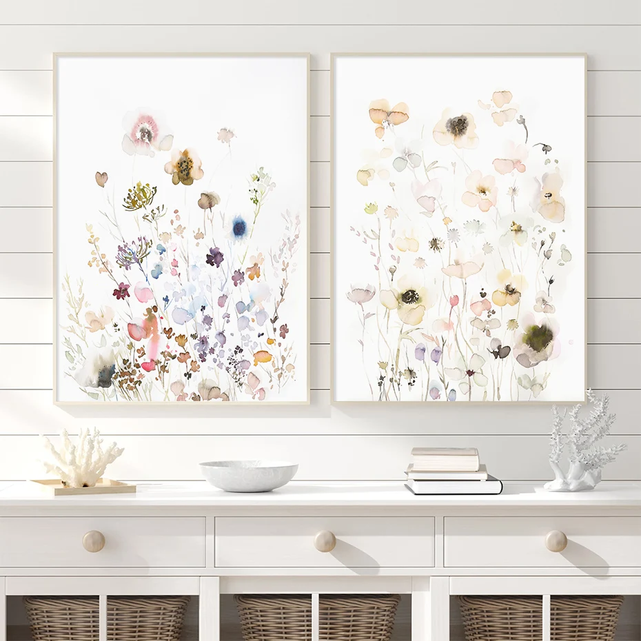 

Modern Floral Plant Watercolor Posters Canvas Painting Wall Art Print Pictures for Bedroom Living Room Interior Home Decoration