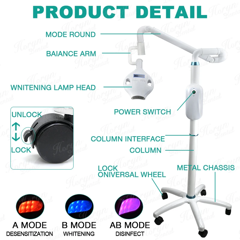 Вращающаяся Портативная Лазерная Светодиодная лампа на руку для отбеливания