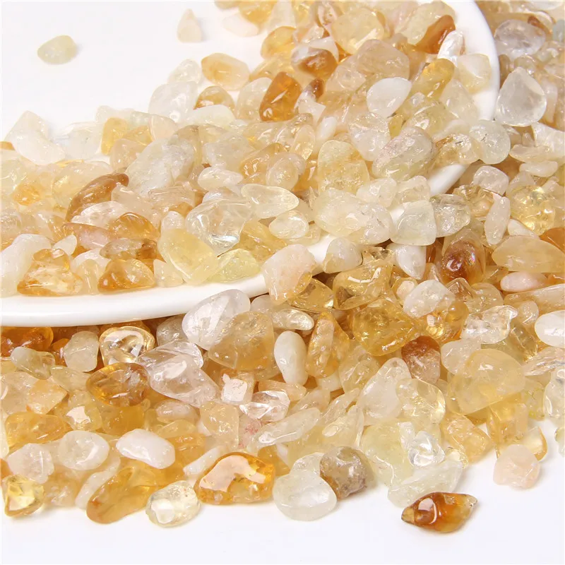 Натуральный желтый кварц чипы кристаллические самородок маленький минеральный