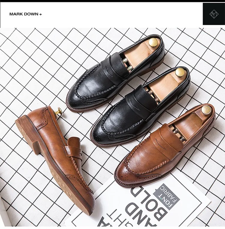 

High Quality Men's Shoes Fashion Trendy Banquet Low-cut Loafers Beef Tendon Non-slip Outdoor Shoes