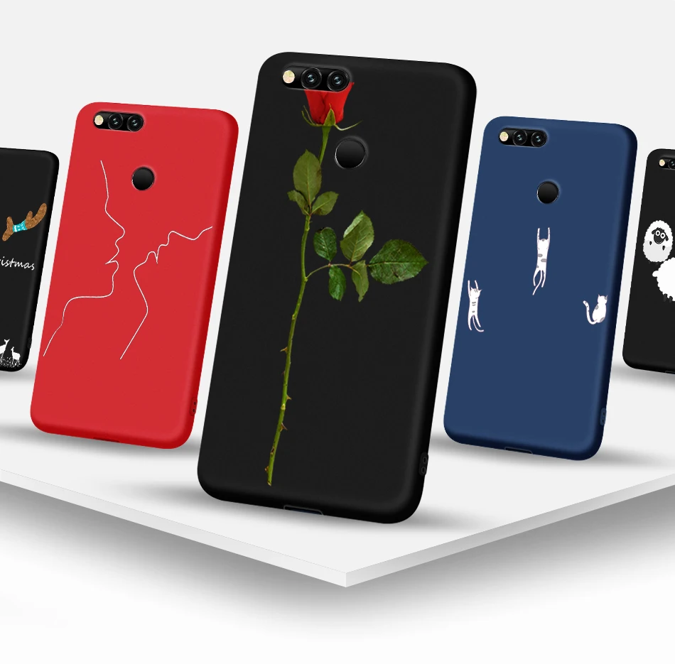 Ультратонкий чехол для huawei Honor 7A Pro 7C 7X цветные Матовые чехлы для телефонов Redmi 5 Plus 5A 6 6A Go Мягкий Силиконовый ТПУ Черный чехол