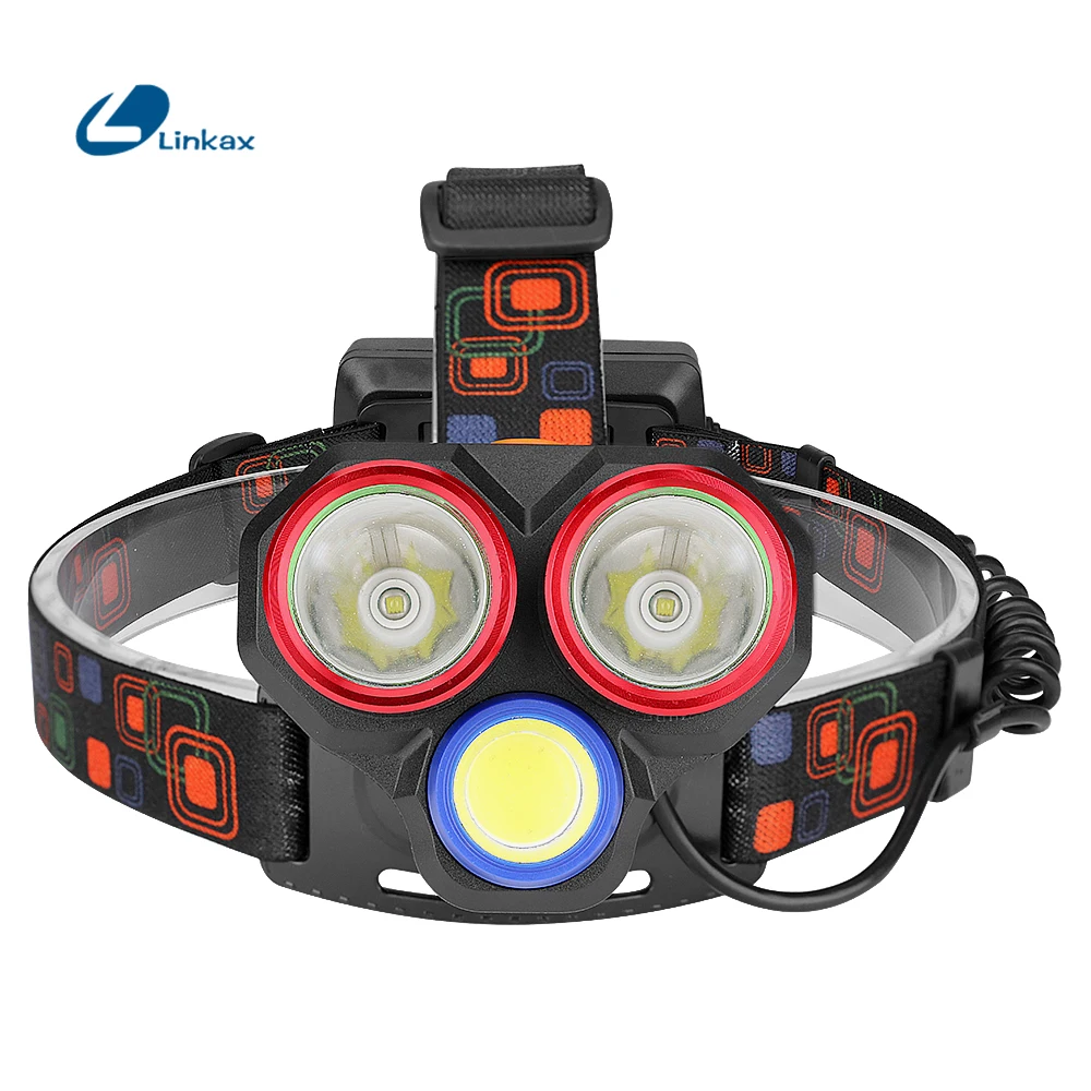 

T6 светодиодный налобный фонарь 1800 люмен 3 светодиодный светильник ультра яркий налобный светильник USB Перезаряжаемый 4 режима вспышка свети...