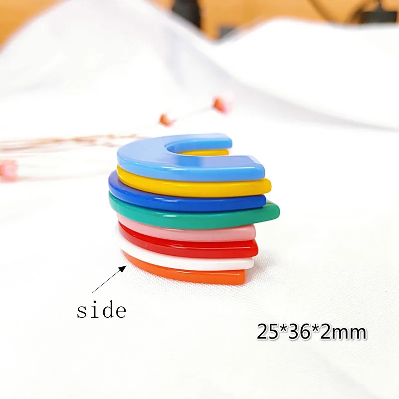 DIY конфетный Цвет Геометрическая c образная полукруглая акриловая нашивка