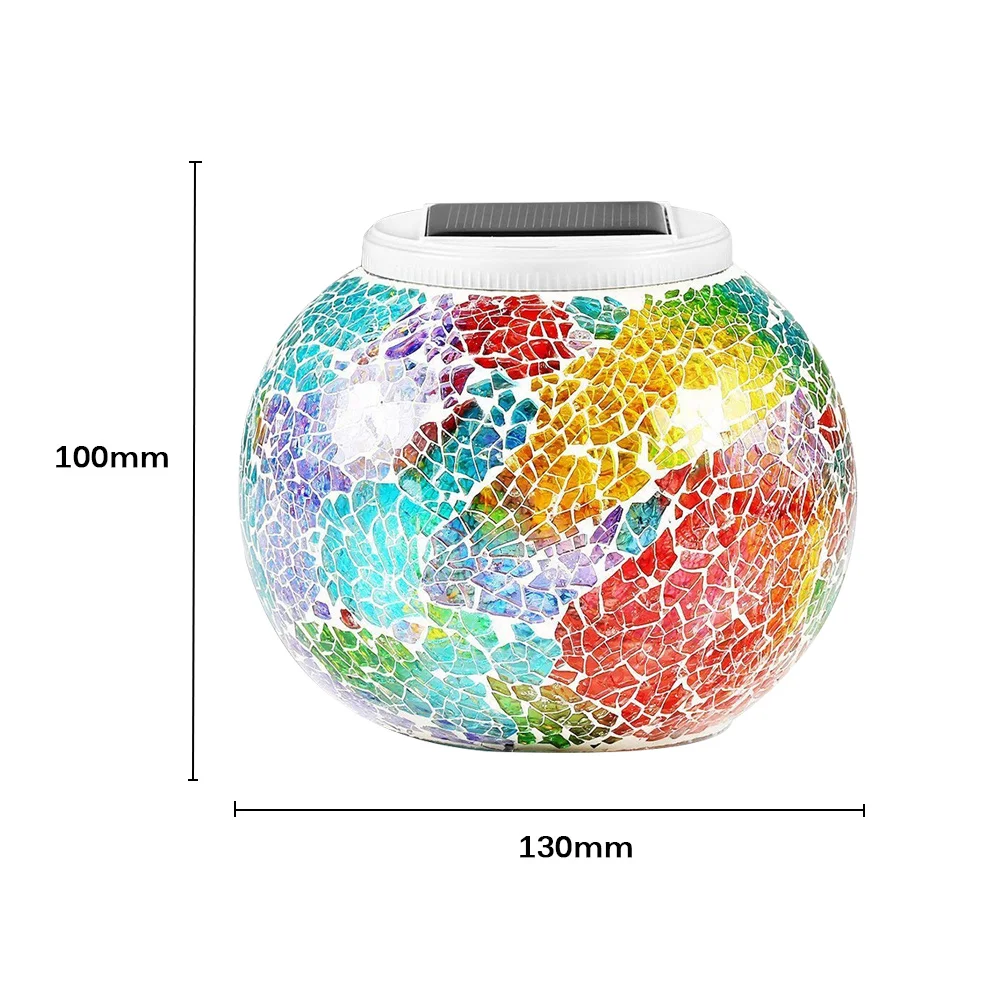 

LED Mosaic Silver Plating Glass Solar Lamp Colorful Night Light Home Decoration Street Lawn Yard Landscape Decorative