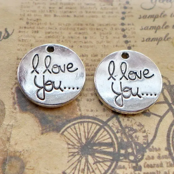 

Charm for making jewelry 3pcs 20x20mm antique silver color Tag charms