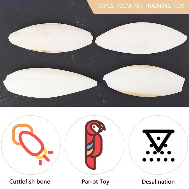 

10 Pcs Parrot Desalting Cuttlebone Toys Practical Pet Training Chew Molar Toys
