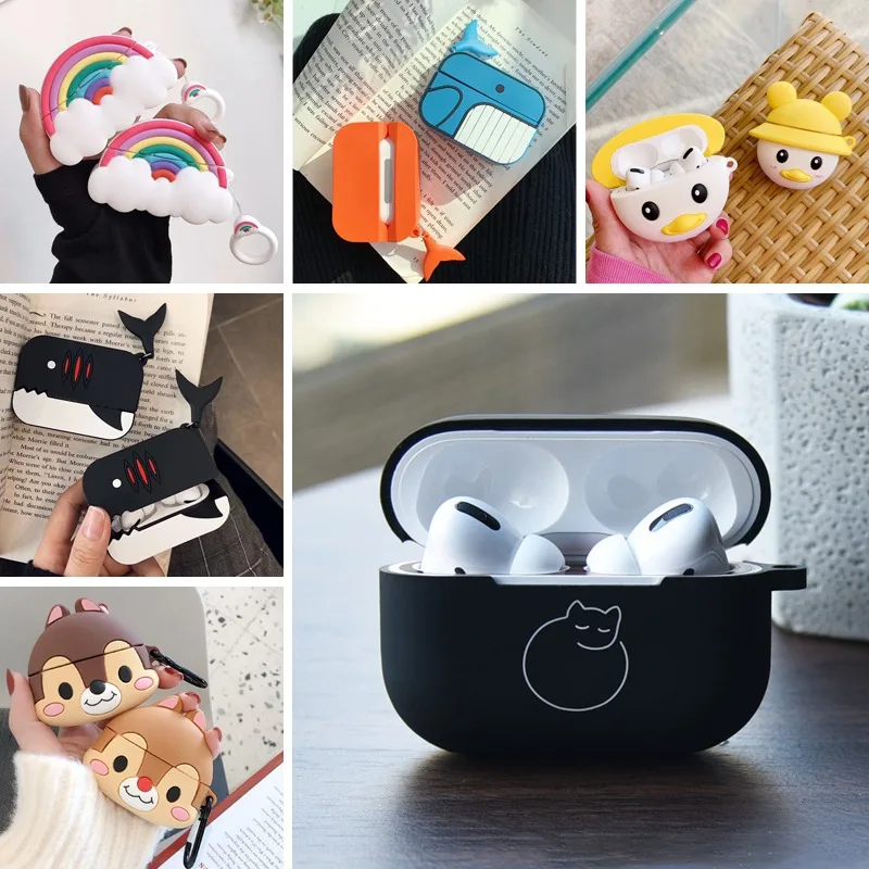 Чехол для Apple AirPods Pro с милым рисунком чехол наушников Air pods 3 мягкий силиконовый