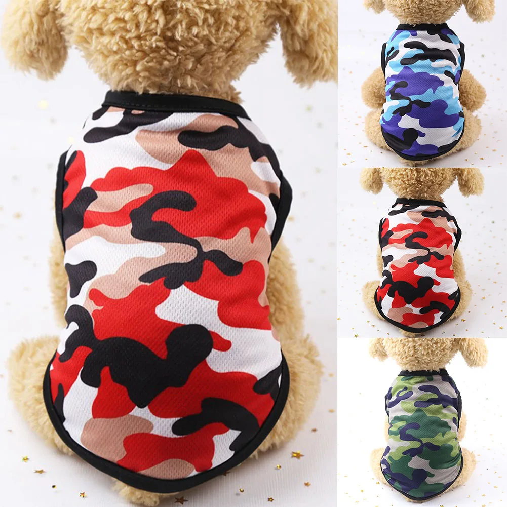 

T Shirt Summer Clothing For Dogs Spring Camouflage Breathable Mesh Watermelon French Bulldog Cheap Pet Clothes For Dog Chihuahua