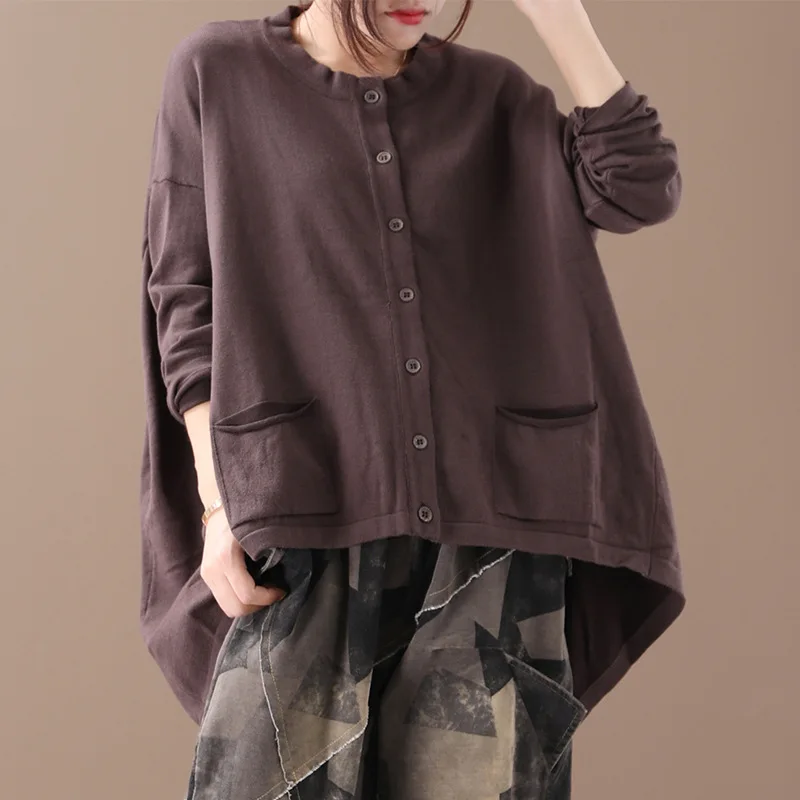 Женский свитер осень зима большой размер свободное повседневное пальто 2019 новые