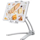 Новый Кухонный настенный кронштейн 2 в 1, настольный держатель для планшета из алюминиевого сплава, ленивая подставка для телефонов и планшетов 5-13 дюймов