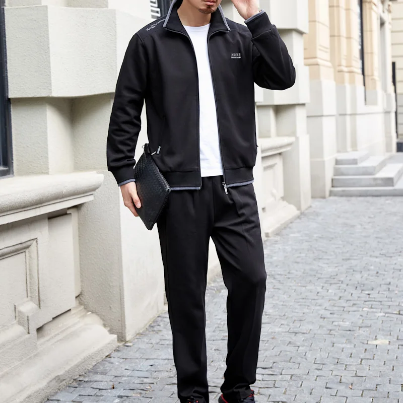 Мужской Хлопковый спортивный костюм новый комплект из 2 предметов размера плюс 8XL