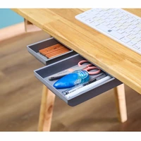 self stick pencil tray under desk drawer organizer table storage box stand adhesive hidden paste plastic kitchen stationerybrush