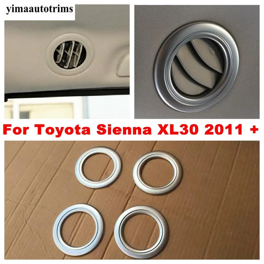 

Roof Air Conditioner AC Vent Outlet Frame Ring Cover Trim Car Styling For Toyota Sienna XL30 2011 - 2020 Carbon Fiber / Matte