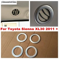 roof air conditioner ac vent outlet frame ring cover trim car styling for toyota sienna xl30 2011 2020 carbon fiber matte