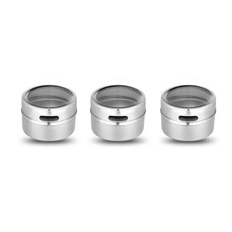 3pcs with magnet Ручная мельница для соли и перца, шлифовальная машина из нержавеющей стали для приправ, кухонный инструмент, аксессуары, шлифовальная бутылка для специй, соус, мельница - Color: 3pcs with magnet