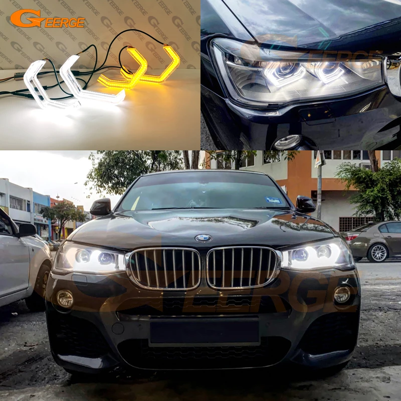 

For BMW X3 F25 LCI G01 X4 F26 G02 Ultra Bright crystal Concept M4 Iconic Style LED Angel Eyes halo rings Day light