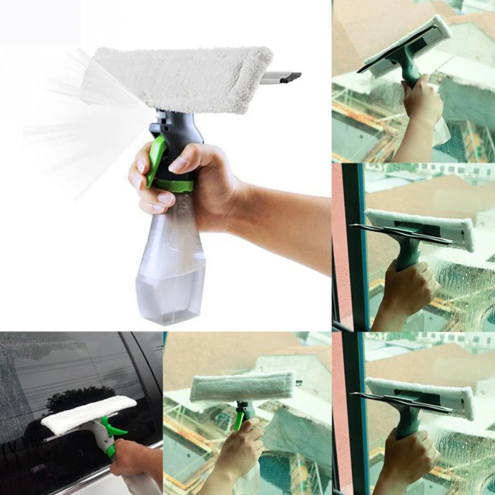 

1PC Multipurpose Window Squeegee Cleaner Window Wiper Sprayer Scrubber for Bathroom Living Room Green