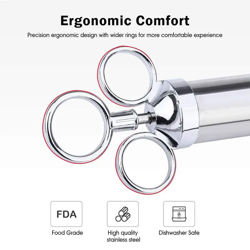 Гриль 2-унций маринада приправа инжектор индейки инъекторы мяса нержавеющая