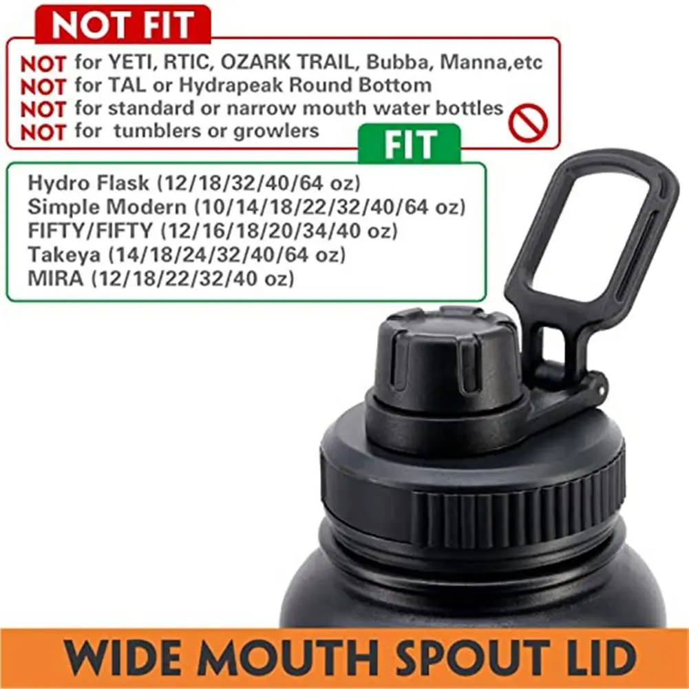 

Wide Mouth Lid Portable Replacement Lid For Hydro Flask 40oz Straw Lids PP Plastic Wide Mouth Suction Nozzle Cover