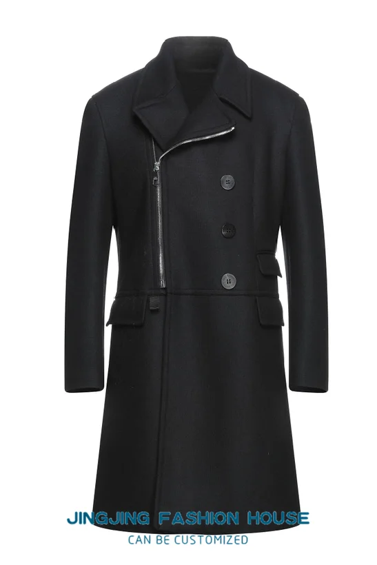 Фото! 2021 осень и зима молодежное шерстяное пальто мужское Длинное свободное