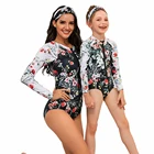 Летние одинаковые комплекты для семьи с длинными рукавами, купальный костюм для мамы и дочки, одежда для плавания для мамы и дочки