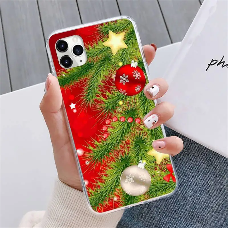 Рождественский чехол для телефона с Санта-Клаусом оленем елкой iphone 12 5 5s 5c se 6 6s 7 8