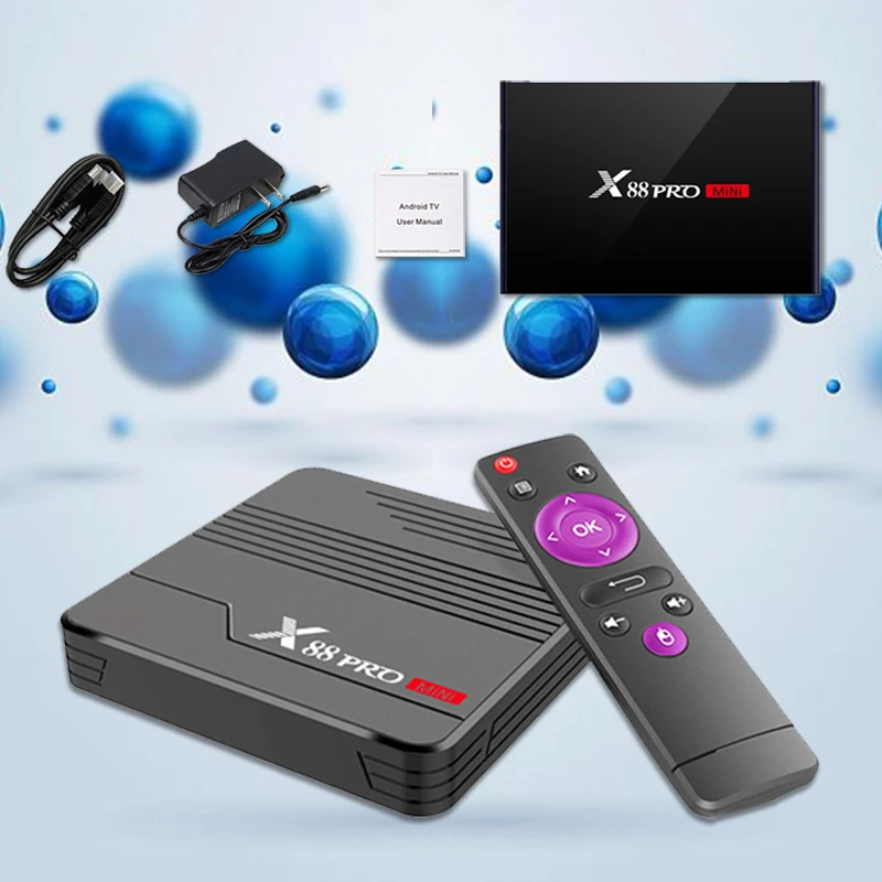 ТВ-приставка X88 PRO Mini S905X3 Android 9 0 Ott двойной Wi-Fi 2 4/5 8 ГГц 8K медиаплеер Ultra HD Google TV