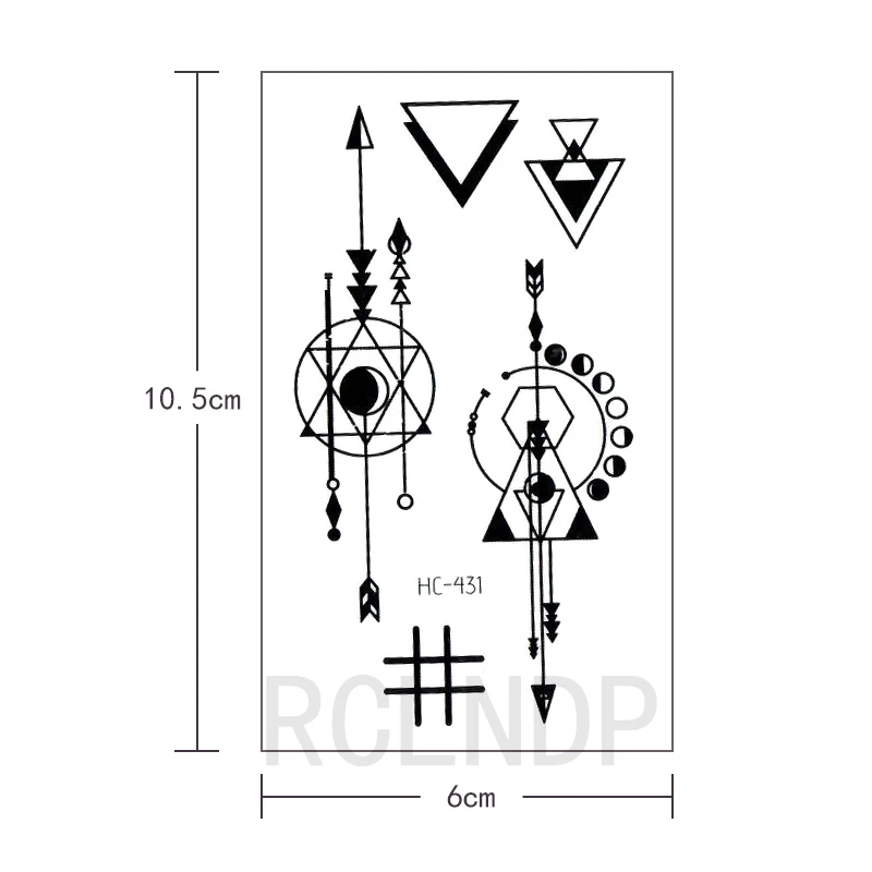 Водостойкая Временная тату-наклейка стрела планет треугольник геометрической