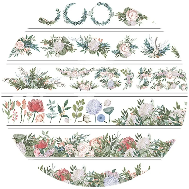 

2 Meter Roll of Herbal Paper Masking Tape Petal Fresh Material Pet Planner Journal Collage Decoration