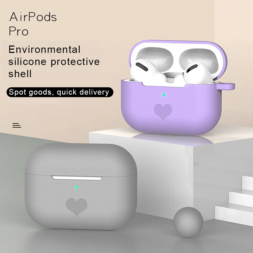 LAPOPNUT легкий силиконовый беспроводной чехол с милым сердечком и Bluetooth для AirPods Pro